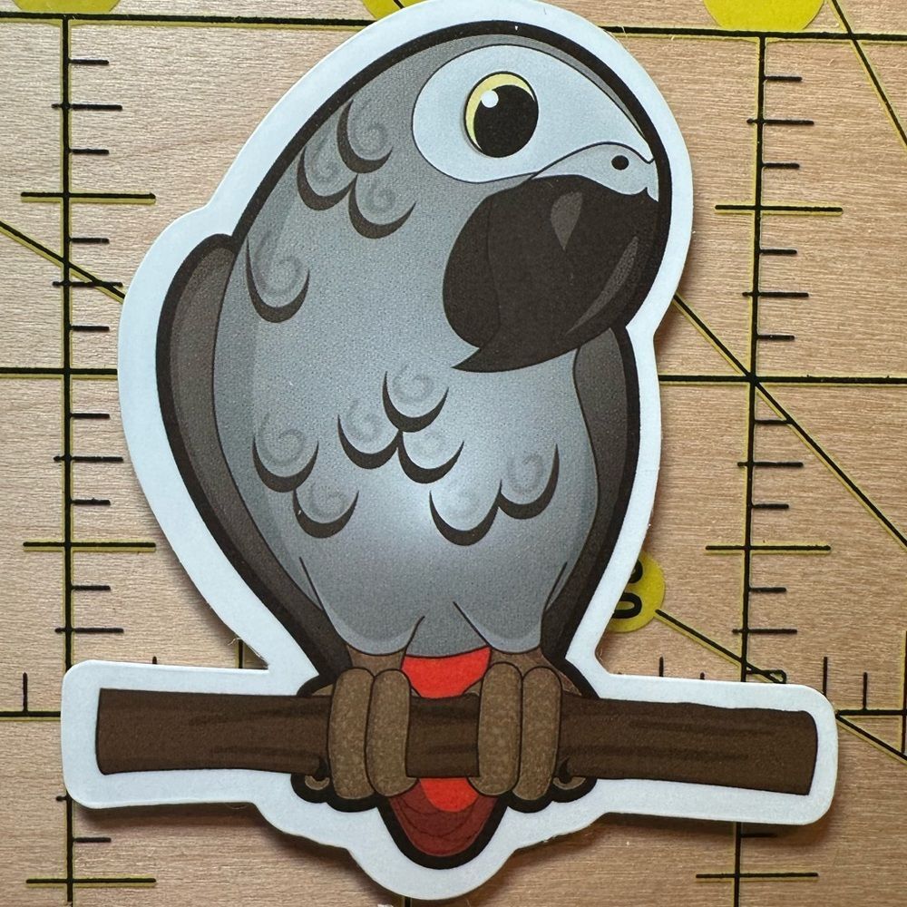 💜13/$13 +Bundle Sticker Sale | Grey Bird Animal Waterproof Sticker
